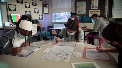 students are writing