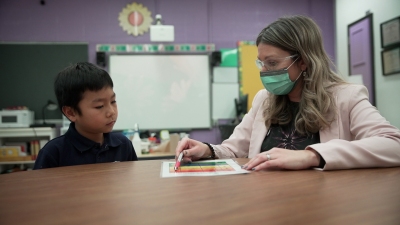 Teacher with a student