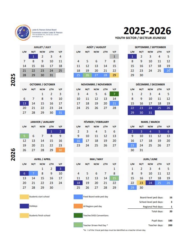 2025-2026 Youth Calendar