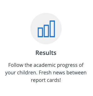 image with this text: follow the academic progress of your children. Fresh news between report cards.