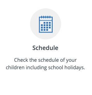 image with this text: Check the schedule of your children including school holidays